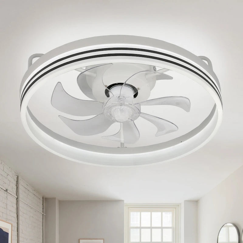 Ventilateur de plafond discret 20 pouces FanLight avec éclairage LED à intensité variable (3 températures de couleur), moteur silencieux à 6 vitesses pour chambre à coucher