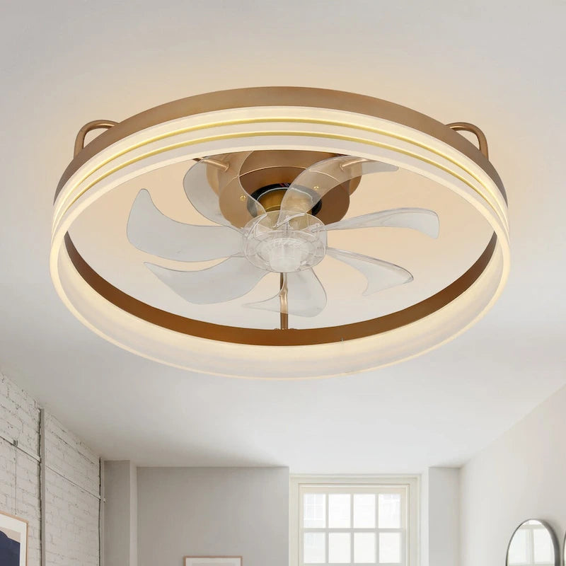 Ventilateur de plafond discret 20 pouces FanLight avec éclairage LED à intensité variable (3 températures de couleur), moteur silencieux à 6 vitesses pour chambre à coucher