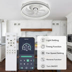 Ventilateur de plafond discret 20 pouces FanLight avec éclairage LED à intensité variable (3 températures de couleur), moteur silencieux à 6 vitesses pour chambre à coucher