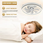 Ventilateur de plafond discret 20 pouces FanLight avec éclairage LED à intensité variable (3 températures de couleur), moteur silencieux à 6 vitesses pour chambre à coucher