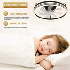 Ventilateur de plafond discret 20 pouces FanLight avec éclairage LED à intensité variable (3 températures de couleur), moteur silencieux à 6 vitesses pour chambre à coucher