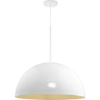 Suspension Perimeter Collection à une lumière, blanche, style moderne du milieu du siècle, avec abat-jour en métal - 60 cm x 60 cm x 32 cm