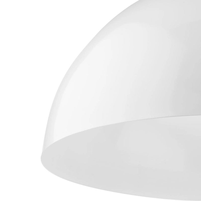 Suspension Perimeter Collection à une lumière, blanche, style moderne du milieu du siècle, avec abat-jour en métal - 60 cm x 60 cm x 32 cm