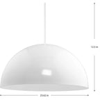 Suspension Perimeter Collection à une lumière, blanche, style moderne du milieu du siècle, avec abat-jour en métal - 60 cm x 60 cm x 32 cm