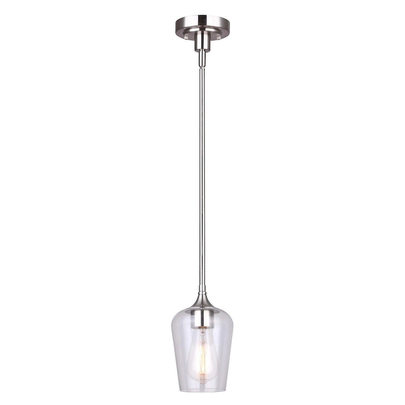 Conall 1 Light Pendant, Nickel Finish - Brushed Nickel