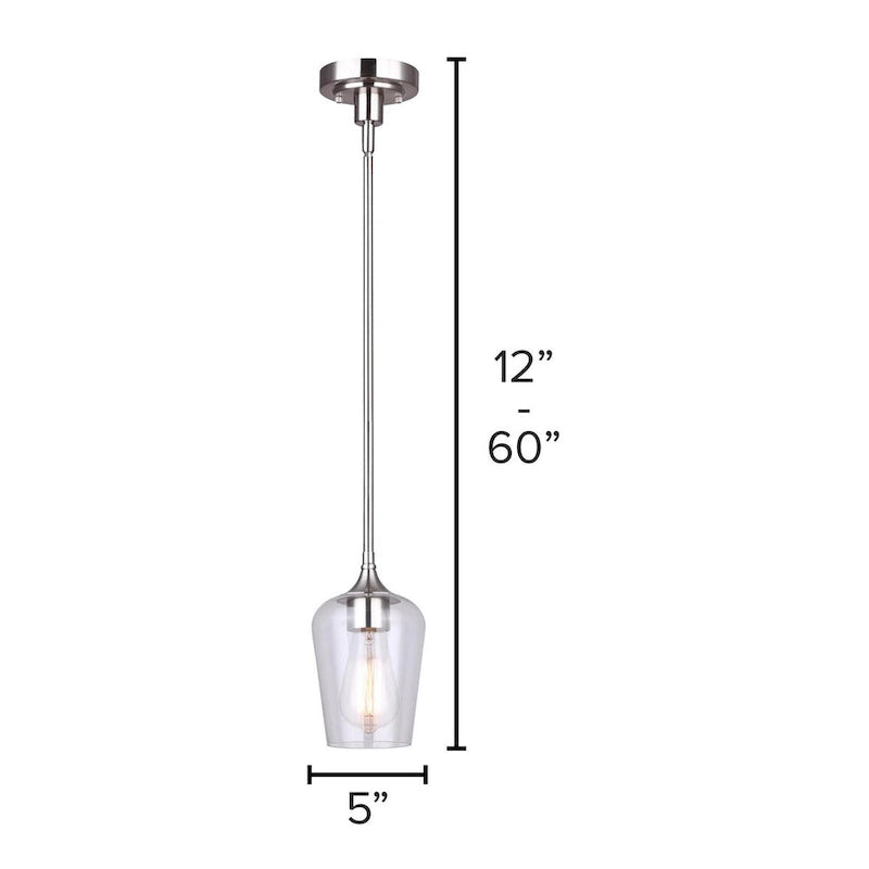 Suspension Conall 1 lumière, finition nickel brossé