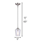 Suspension Conall 1 lumière, finition nickel brossé