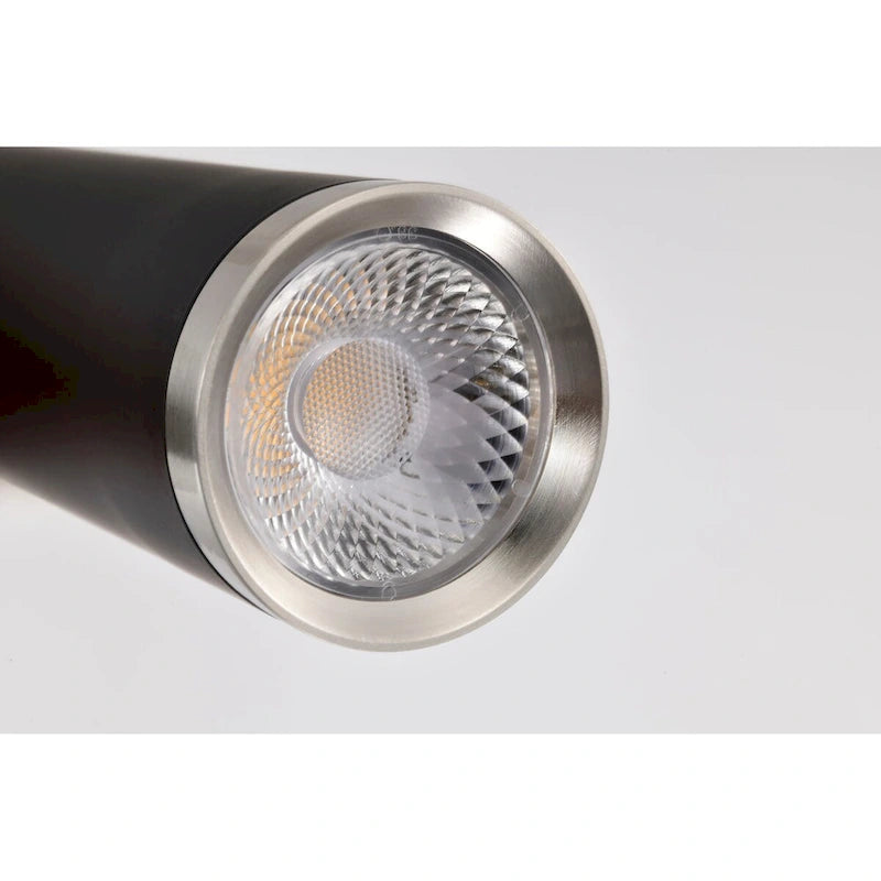 Suspension Melrose 12 watts, 16 DEL, finition noir mat et nickel brossé