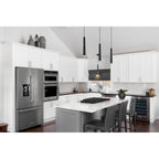 Suspension Melrose 12 watts, 16 DEL, finition noir mat et nickel brossé