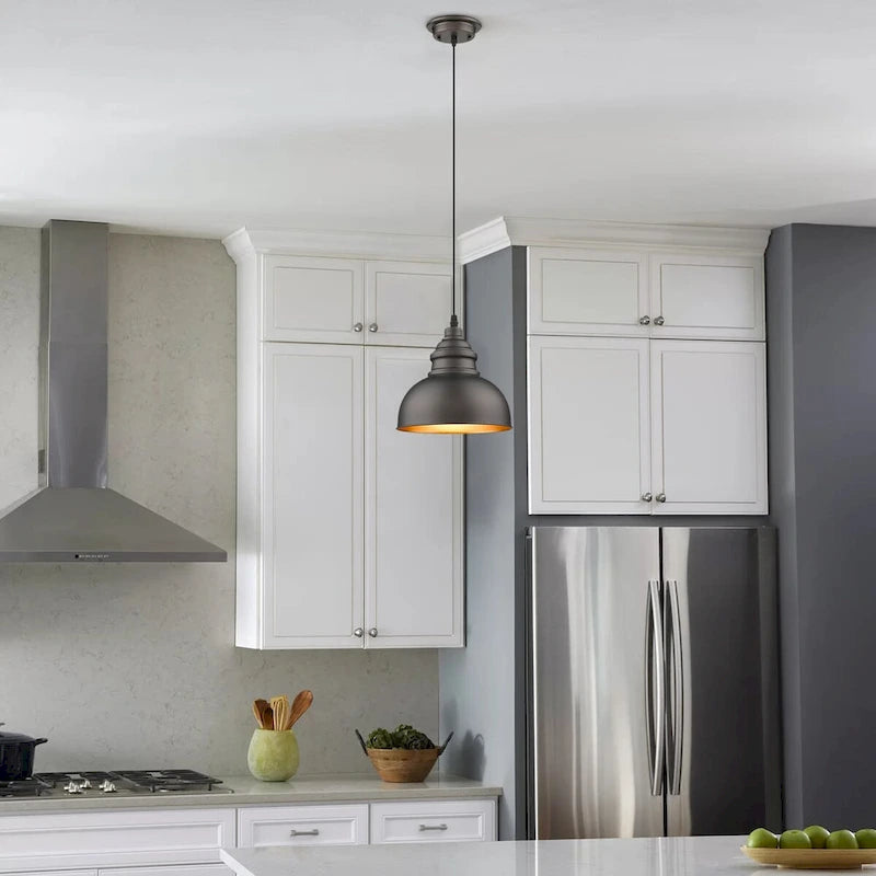 Suspension miniature à 1 lumière, intensité variable, finition bronze huilé, cordon de 2,4 m (8 pi) - 102 x 8 x 8 cm