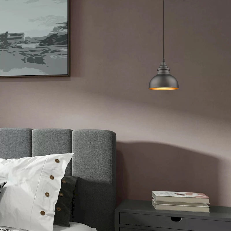 Suspension miniature à 1 lumière, intensité variable, finition bronze huilé, cordon de 2,4 m (8 pi) - 102 x 8 x 8 cm