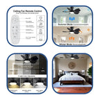 Ventilateur de plafond pour enfants avec éclairage, télécommande et pales en ABS (30 pouces).