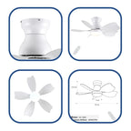 Ventilateur de plafond pour enfants avec éclairage, télécommande et pales en ABS (30 pouces).