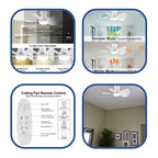 Ventilateur de plafond pour enfants avec éclairage, télécommande et pales en ABS (30 pouces).