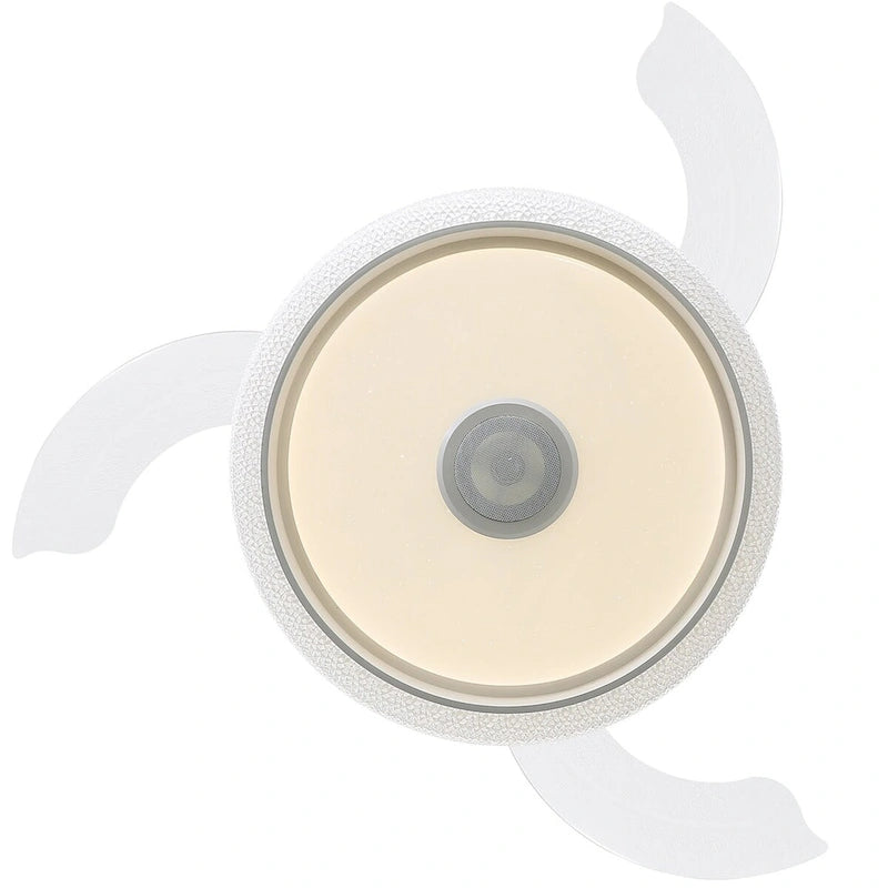 Ventilateur de plafond invisible moderne de 107 cm (42 pouces), 120 V, 3 pales en ABS, moteur CC réversible avec télécommande et éclairage LED 36 W, contrôle via application mobile.