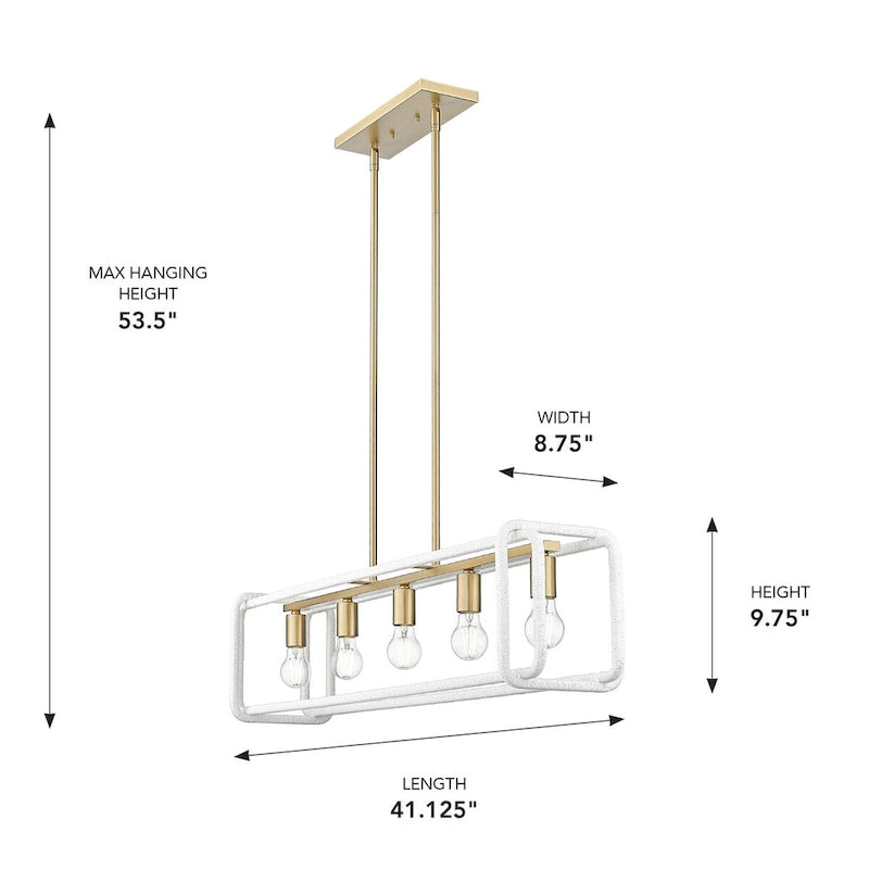 Suspension linéaire Camden à 5 lumières de 41,125 po de large