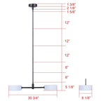 Suspension CARMYNN à 2 lumières, finition noire