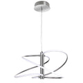 Suspension Dainolite Romy moderne et contemporaine 36W en chrome poli avec diffuseur en silicone blanc