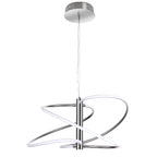 Suspension Dainolite Romy moderne et contemporaine 36W en chrome poli avec diffuseur en silicone blanc