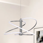 Suspension Dainolite Romy moderne et contemporaine 36W en chrome poli avec diffuseur en silicone blanc