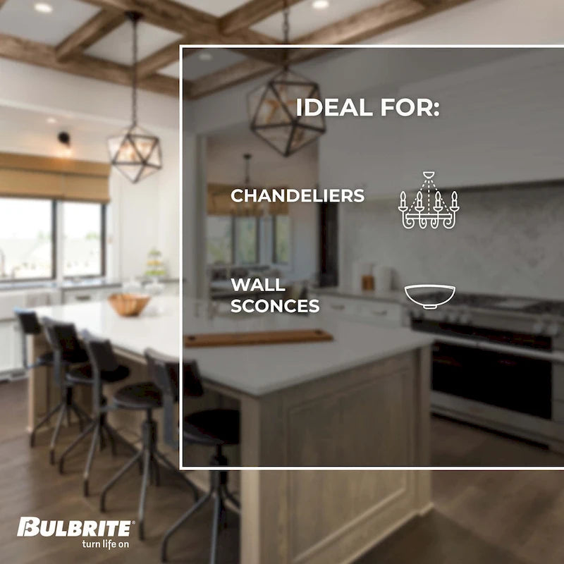 Lot de 4 ampoules LED à filament Bulbrite de 6,5 W, dimmables, culot E26 (E11), finition transparente, lumière blanche chaude