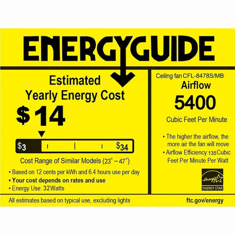 Ventilateur de plafond réversible à 3 vitesses avec grille, télécommande et minuterie