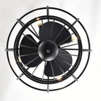 Ventilateur de plafond réversible à 3 vitesses avec grille, télécommande et minuterie