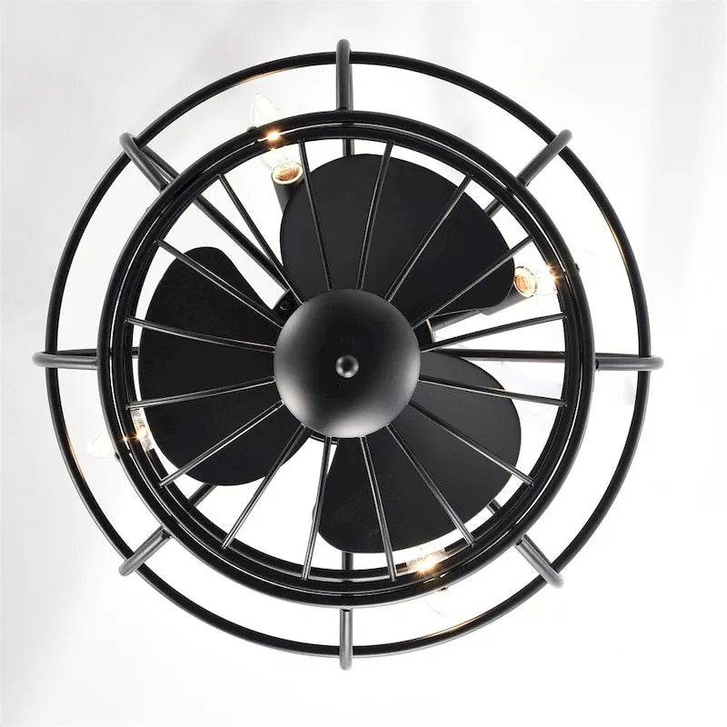 Ventilateur de plafond réversible à 3 vitesses avec grille, télécommande et minuterie