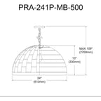 Suspension à incandescence 1 lumière, noir mat avec abat-jour en feutre gris