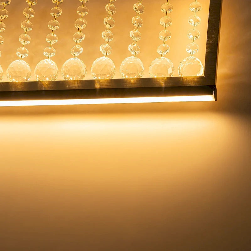 Lustre suspendu moderne de style ferme à 4 lumières, à DEL et cristal, de 39,8 po, pour îlot de cuisine - 39,8 po