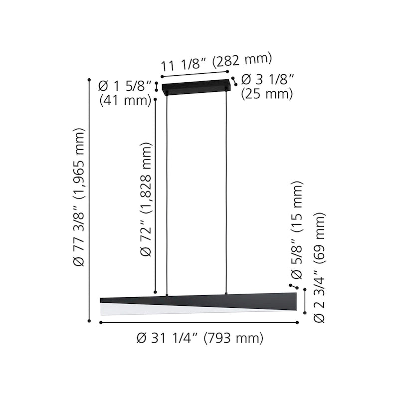 Suspension LED intégrée EGLO Isidro