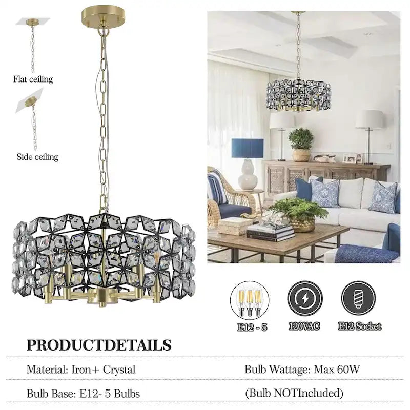 Lustre moderne en cristal