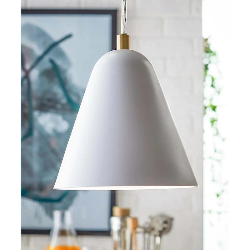 Suspension scandinave miniature MoDRN 7 W à 1 lumière, finition métal blanc
