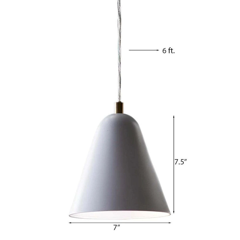 Suspension scandinave miniature MoDRN 7 W à 1 lumière, finition métal blanc