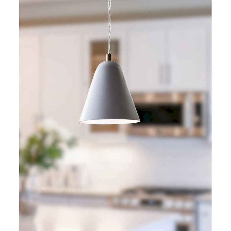 Suspension scandinave miniature MoDRN 7 W à 1 lumière, finition métal blanc