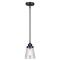 Declan 1 Light Pendant, Black Finish