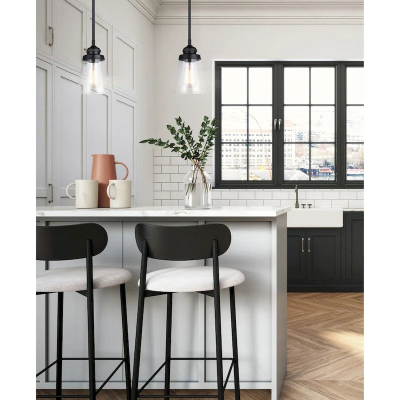 Suspension Declan 1 lumière, finition noire