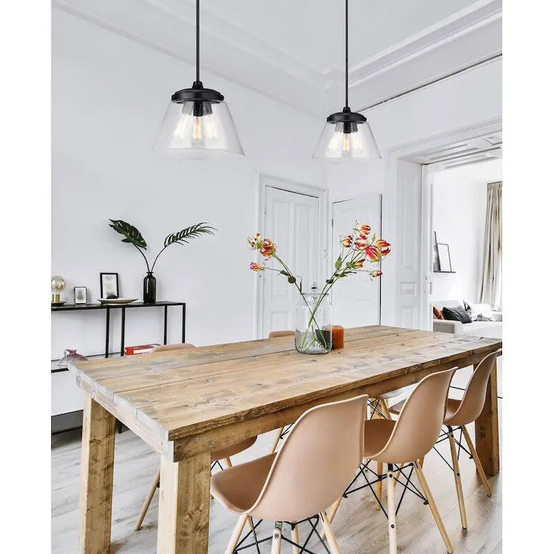 Suspension Declan 1 lumière, finition noire