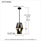 Suspension miniature Wren à 1 lumière, noir mat