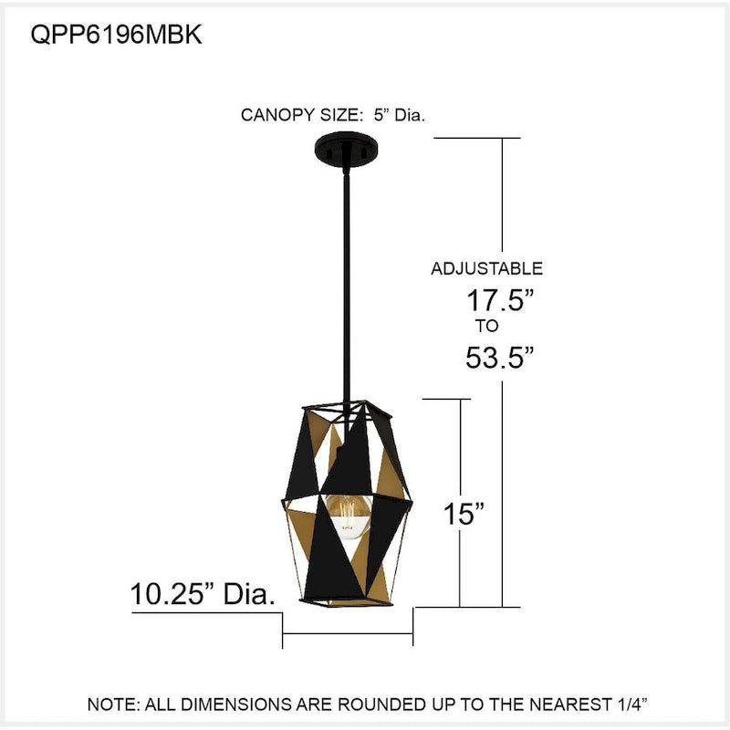 Suspension miniature Wren à 1 lumière, noir mat