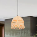 Estrella 1-Light Bamboo Rattan Pendant for Dining/Living Room, Kitchen, Bedroom
