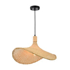 Suspension Estrella à une lumière en rotin bambou pour salle à manger/salon, cuisine, chambre