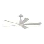 Ventilateur de plafond intérieur/extérieur Kute5 de 132 cm (52 ​​pouces) avec pales blanches mates - Blanc mat