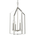 Vertex Collection Four-Light Brushed Nickel Contemporary Foyer Light - 15 in x 15 in x 28 in