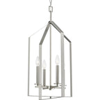 Vertex Collection Four-Light Brushed Nickel Contemporary Foyer Light - 15 in x 15 in x 28 in