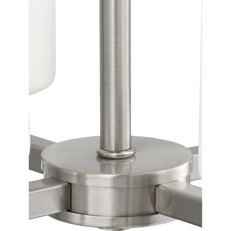 Applique murale contemporaine à quatre lumières Vertex Collection en nickel brossé - 38 cm x 38 cm x 71 cm