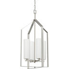 Applique murale contemporaine à quatre lumières Vertex Collection en nickel brossé - 38 cm x 38 cm x 71 cm