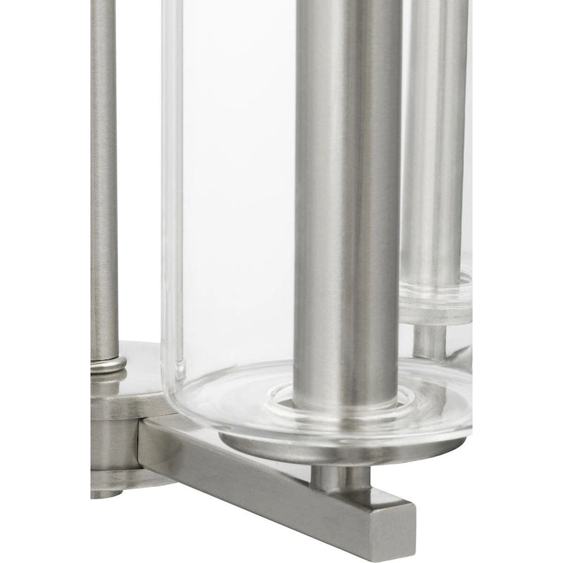 Applique murale contemporaine à quatre lumières Vertex Collection en nickel brossé - 38 cm x 38 cm x 71 cm