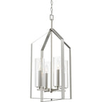 Applique murale contemporaine à quatre lumières Vertex Collection en nickel brossé - 38 cm x 38 cm x 71 cm