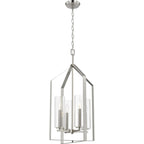 Applique murale contemporaine à quatre lumières Vertex Collection en nickel brossé - 38 cm x 38 cm x 71 cm